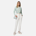 Sweat à capuche en coton jacquard avec zip elisabetta franchi
