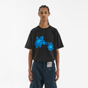 Floral Watercolor T-Shirt Black flâneur