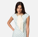 Mini-robe en crêpe stretch imprimé logo avec foulard sur le décolleté elisabetta franchi