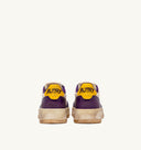 BASKET MEDALIST LOW SUPER VINTAGE EN CUIR BLANC ET VIOLET Autry