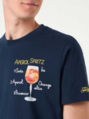 Man cotton t-shirt with Aperol Spritz embroidery | APEROL SPECIAL EDITION  MC2 SAINT-BARTH