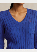 Pull col en V torsadé en coton Ralph Lauren