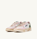 BASKET AUTRY MEDALIST LOW VINTAGE EN CUIR BLANC ET VERT