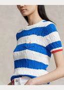 Pull torsadé à manches courtes en coton Ralph Lauren