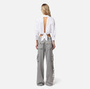 Chemise cropped en popeline de coton elisabetta franchi