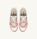 BASKET MEDALIST LOW EN CUIR BLANC ET TOILE ROSE