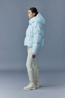 TESSY Manteau en duvet moyen à capuchon et fini froissé doux Mackage