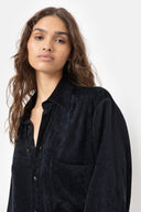 Ilena Velvet Oversized Shirt | Dark Blue Ame