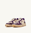 BASKET MEDALIST LOW SUPER VINTAGE EN CUIR BLANC ET VIOLET Autry