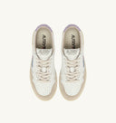 BASKET MEDALIST LOW EN CUIR BLANC ET LILAS ET EN DAIM BEIGE