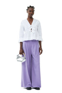 PANTALON PURPLE LIGHT HIGH WAIST FLARED LEG Ganni