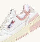 BASKET CLC EN CUIR BLANC ET ROSE Autry
