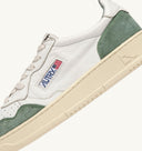 BASKET AUTRY MEDALIST LOW CUIR BLANC DAIM MILITAIRE