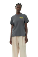 T-SHIRT GREY RELAXED LOVECLUB Ganni