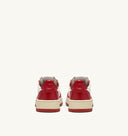BASKET MEDALIST LOW EN CUIR BICOLOR BLANC ET ROUGE Autry