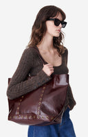CRINKLED LEATHER L CABAS TOTE VANESSA BRUNO