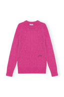 PULL PINK BRUSHED ALPACA O-NECK Ganni