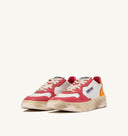 BASKET MEDALIST LOW SUPER VINTAGE EN CUIR BLANC, ROSE ET ORANGE