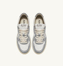 BASKET MEDALIST LOW EN CUIR E BICOLOR BLANC ET SILVER Autry