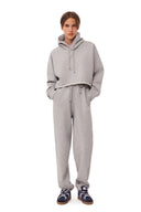 SWEAT À CAPUCHE COURT GRIS OVERSIZE ISOLI Ganni