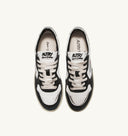 BASKET MEDALIST LOW SUPER VINTAGE EN CUIR BLANC ARGENT ET NOIR Autry