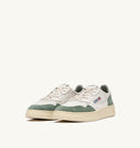 BASKET AUTRY MEDALIST LOW CUIR BLANC DAIM MILITAIRE