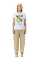 T-SHIRT WHITE RELAXED BANANA Ganni