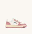 BASKET MEDALIST LOW EN CUIR BLANC ET TOILE ROSE