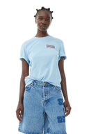 T-SHIRT BLUE RELAXED LOVECLUB Ganni