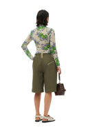 PRINTED MESH LONG SLEEVE ROLLNECK Ganni