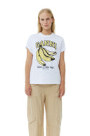 T-SHIRT WHITE RELAXED BANANA Ganni