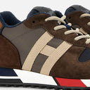 Sneakers Hogan H383 Marron Beige Bleu