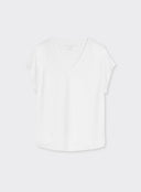 T-shirt Col V Manches Courtes en Coton Majestic