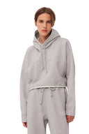 SWEAT À CAPUCHE COURT GRIS OVERSIZE ISOLI Ganni