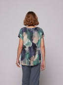 T-shirt Col V Manches Courtes en Coton / Elasthanne Majestic