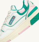 BASKET CLC EN CUIR BLANC, VERT ET ROSE Autry