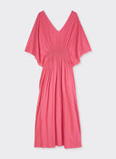 Robe Col V Manches Chauve souris en Lin / Elasthanne Majestic