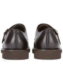 Chaussures double moine en cuir grainé , marron foncé Doucal's
