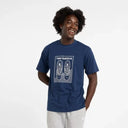 New Balance Men's Relaxed 550 T-Shirt in Blue Cotton