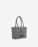 sac cabas à logo en coton délavé yenky zipped Marant