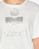 t-shirt à logo zewel en lin Marant Etoile