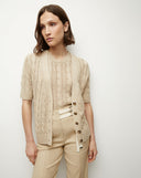 cardigan en soie et lin Julietta veronica beard Pierre Kaki