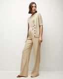 cardigan en soie et lin Julietta veronica beard Pierre Kaki