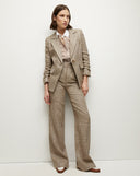 Pantalon à carreaux Tonelli Écru/Ocre