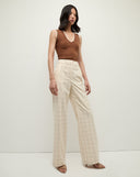 Pantalon à carreaux Tonelli Écru/Ocre Foncé