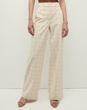 Pantalon à carreaux Tonelli Écru/Ocre Foncé
