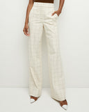 Pantalon à carreaux Tonelli Écru/Ocre Foncé
