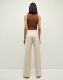 Pantalon à carreaux Tonelli Écru/Ocre Foncé