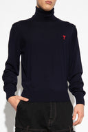 Pull col roulé AMI night blue