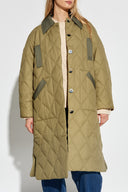 Ganni GREEN Quilted Coat
